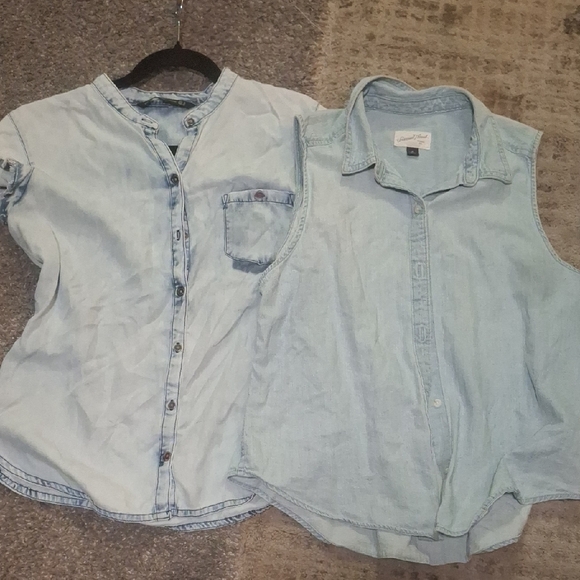 Light Blue Kids Denim Shirts Set - Picture 1 of 5